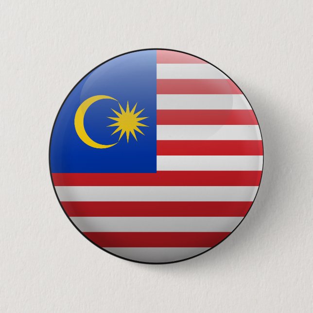 Flag of Malaysia 6 Cm Round Badge (Front)