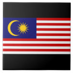 Flag of Malaysia Ceramic Tile<br><div class="desc">This design features the national flag of Malaysia, which is a country in Southeast Asia. The federal constitutional monarchy of Malaysia consists of thirteen states and three federal territories, separated by the South China Sea into two regions, Peninsular Malaysia and Borneo's East Malaysia. Peninsular Malaysia shares a land and maritime...</div>