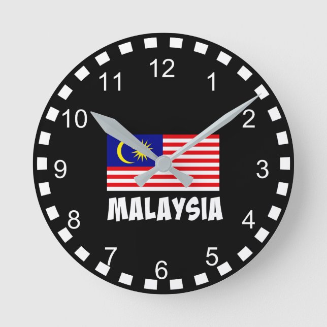 Flag of Malaysia Round Clock (Front)