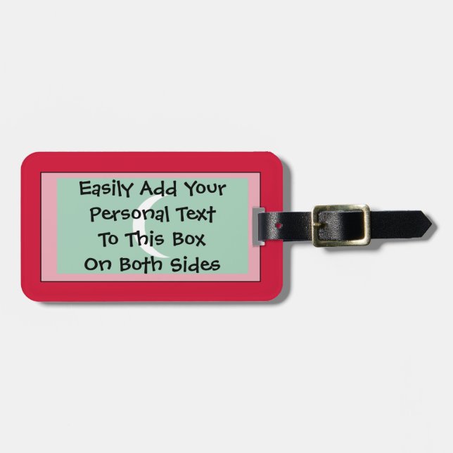 Flag of Maldives Easy ID Personal Luggage Tag (Front Horizontal)