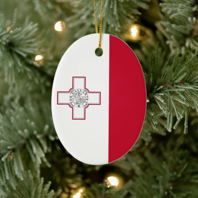 Flag of Malta Ceramic Ornament (Tree)