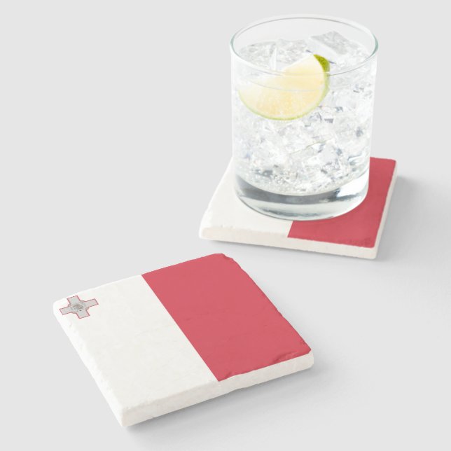 Flag of Malta Stone Coaster (Side)