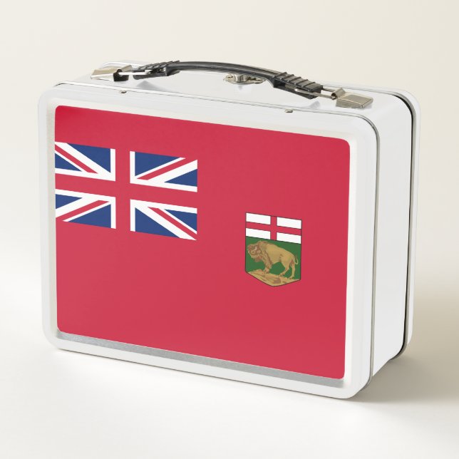 Flag of Manitoba Metal Lunch Box (Back)