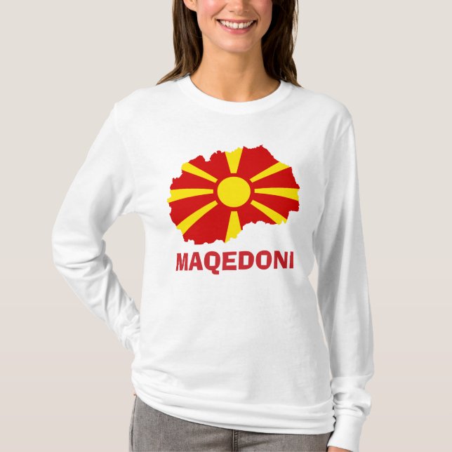 Flag of Maqedoni Long Sleeve T-Shirt (Front)