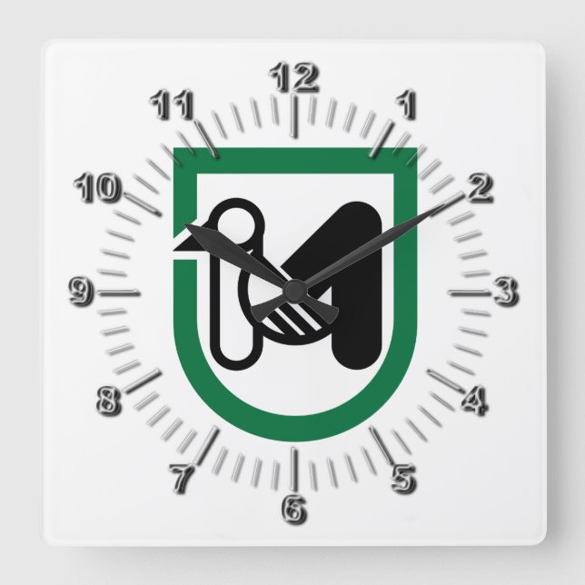 Flag of Marche (Italy)  Square Wall Clock (Front)