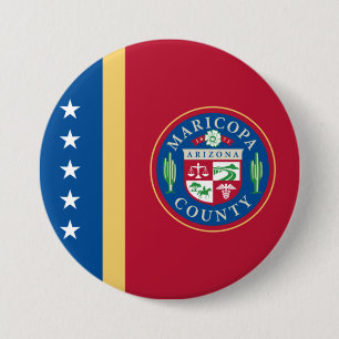 Flag of Maricopa County (Arizona) 7.5 Cm Round Badge