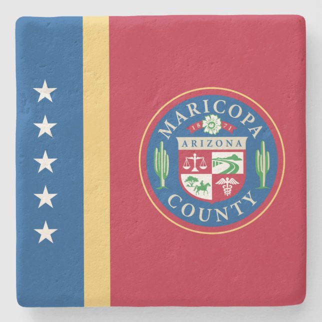 Flag of Maricopa County (Arizona) Stone Coaster (Front)