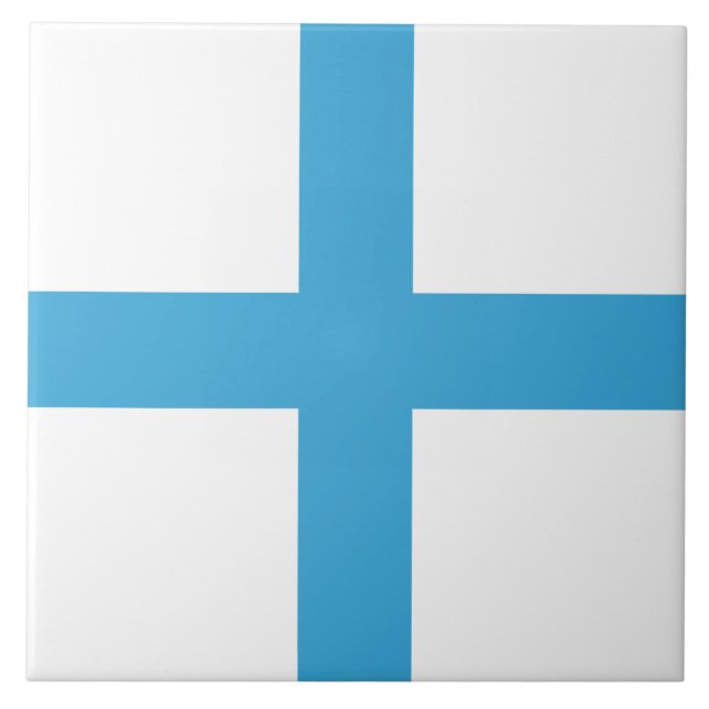 Flag of Marseille (France) Ceramic Tile (Front)