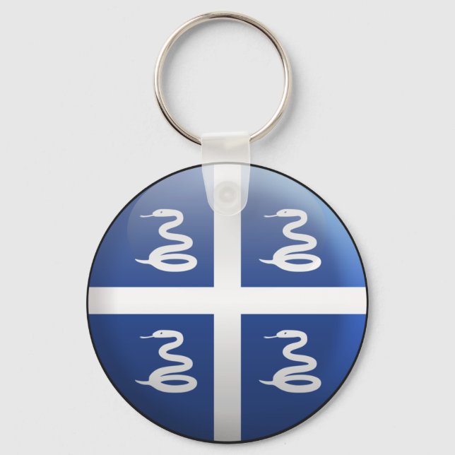 Flag of Martinique Key Ring (Front)