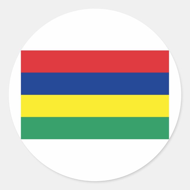 Flag of Mauritius Classic Round Sticker (Front)