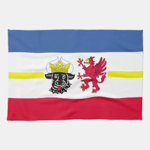 Flag of Mecklenburg-Western Pomerania Kitchen Towe Tea Towel