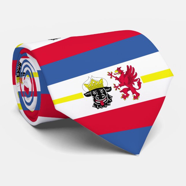 Flag of Mecklenburg-Western Pomerania Neck Tie (Rolled)