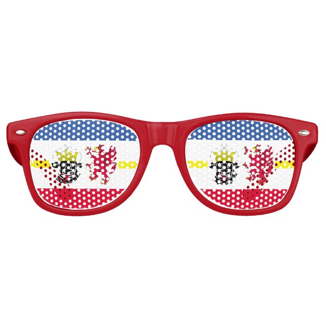 Flag of Mecklenburg-Western Pomerania Retro Sungla Retro Sunglasses (Front)