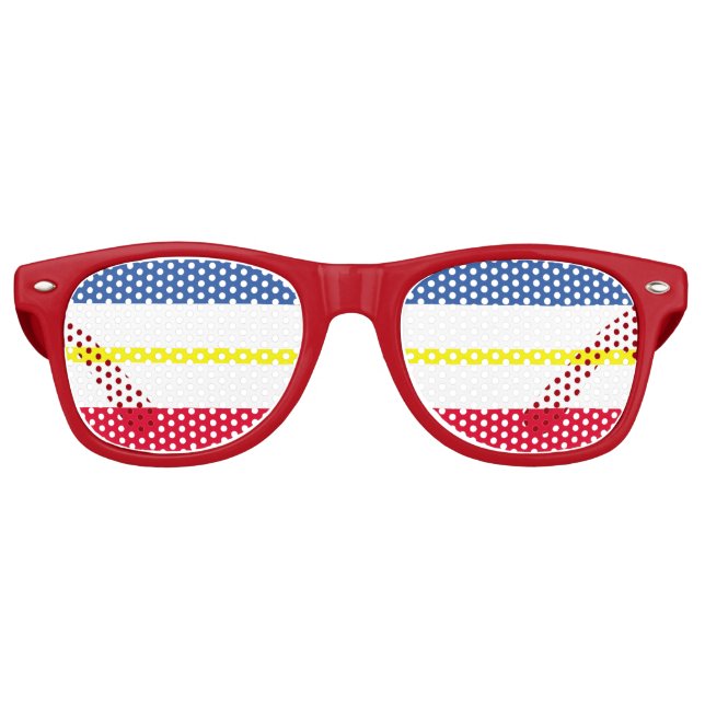 Flag of Mecklenburg-Western Pomerania Retro Sungla Sunglasses (Front)