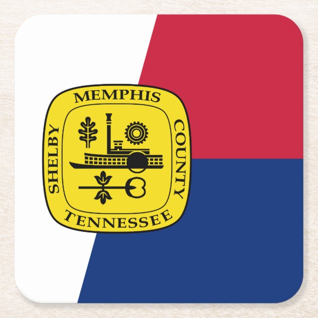 Flag of Memphis, Tennessee Square Paper Coaster (Front)