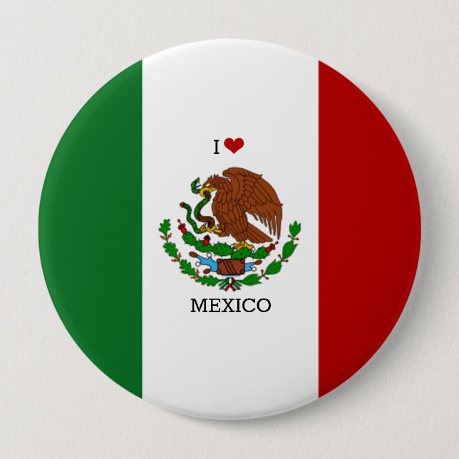 Flag of Mexico 10 Cm Round Badge (Front)