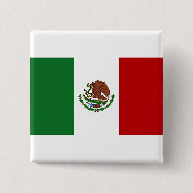 Flag of Mexico 15 Cm Square Badge (Front)