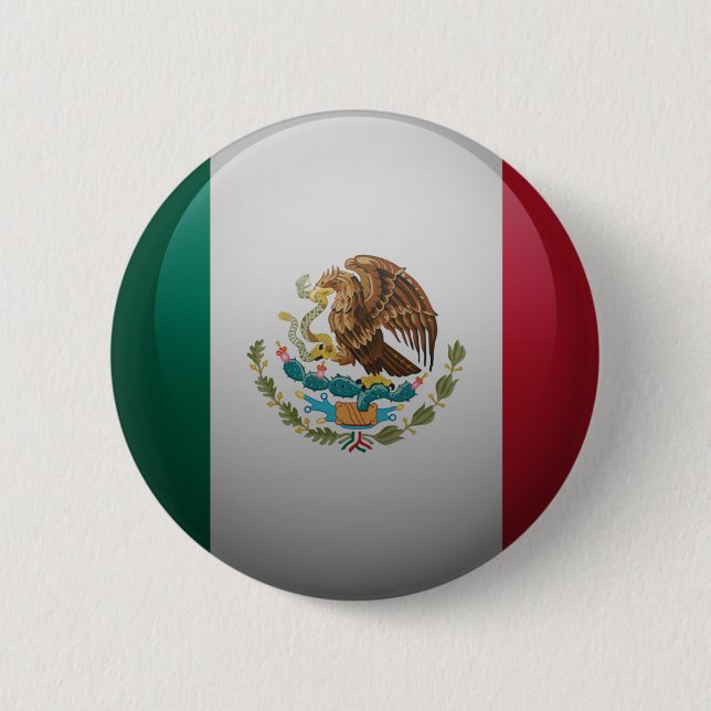 flag of Mexico 6 Cm Round Badge (Front)