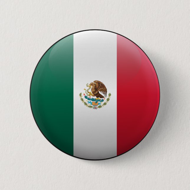 Flag of Mexico 6 Cm Round Badge (Front)