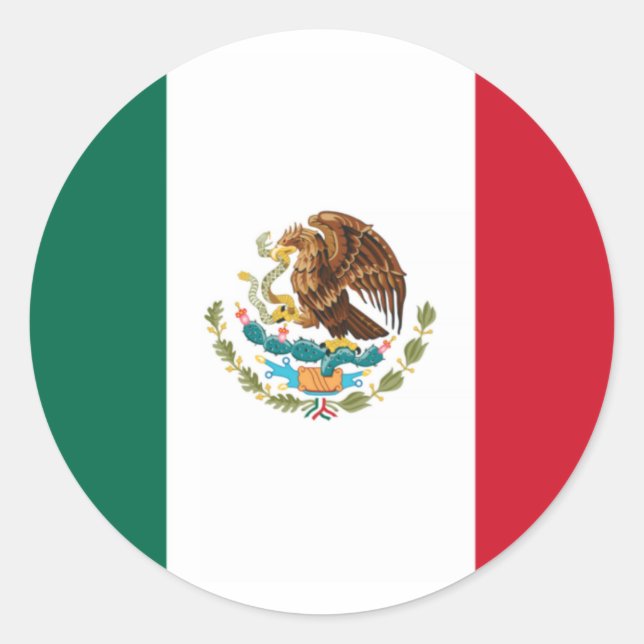 Flag of Mexico Classic Round Sticker (Front)