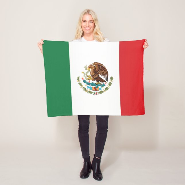 Flag of Mexico Fleece Blanket (In Situ)