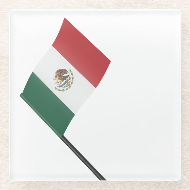 Flag of Mexico Glass Coaster (Front)