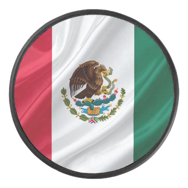 Flag of mexico hockey puck (Front)
