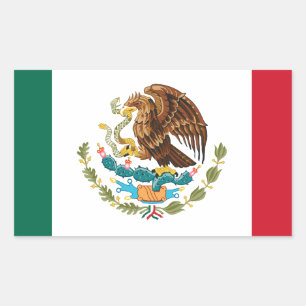 Flag of Mexico - Mexican Flag - Bandera de México Rectangular Sticker