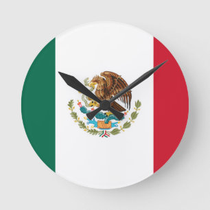 Flag of Mexico - Mexican Flag - Bandera de México Round Clock