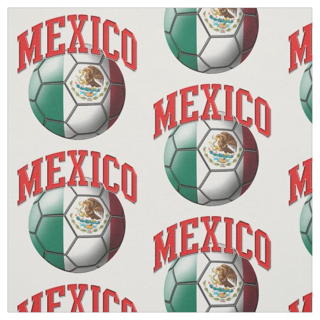 Flag of Mexico Mexican Soccer Ball Pattern Fabric (Swatch)