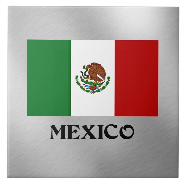Flag of Mexico, popular design, Ceramic Tile (Front)