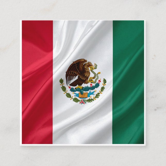 Flag of mexico square business card (Front)