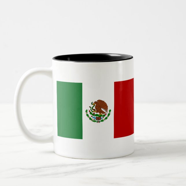 Flag of Mexico Two-Tone Coffee Mug (Left)