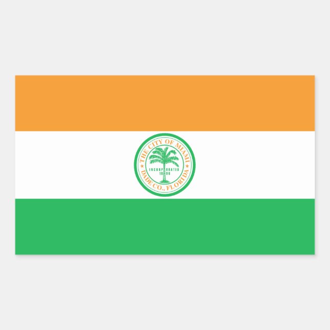 Flag of Miami, Florida Rectangular Sticker (Front)