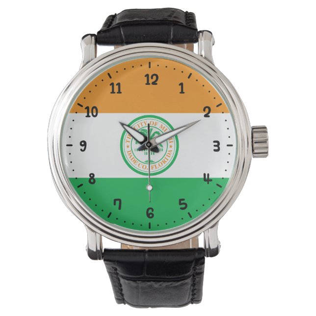 Flag of Miami, Florida Wrist Watch (Front)