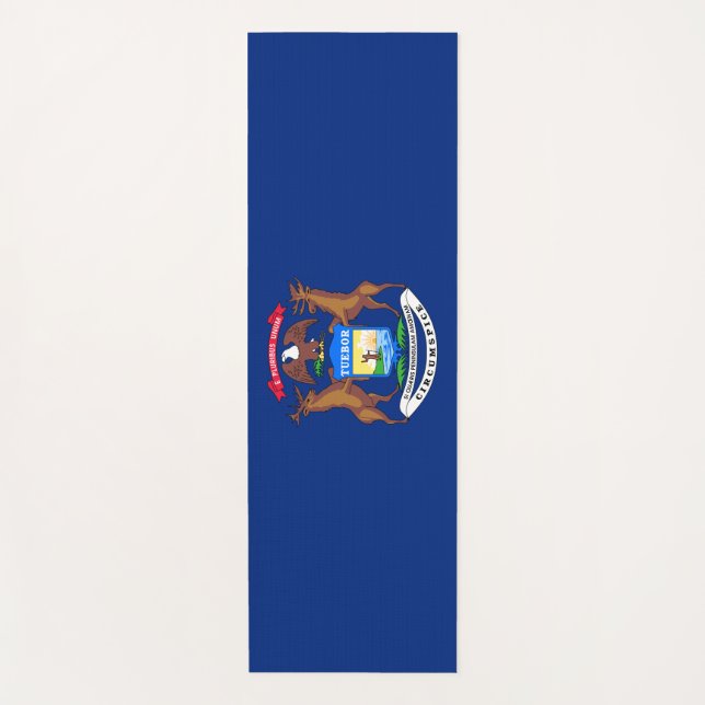 Flag of Michigan (US State) Yoga Mat (Front)
