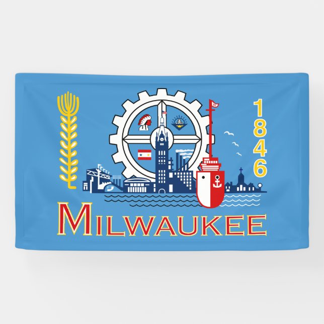 Flag of Milwaukee (Wisconsin) Banner (Horizontal)