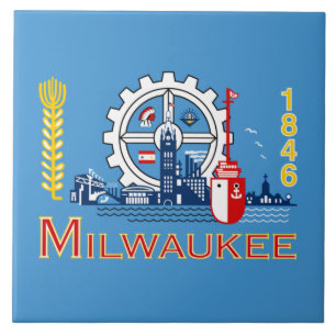 Flag of Milwaukee (Wisconsin) Ceramic Tile