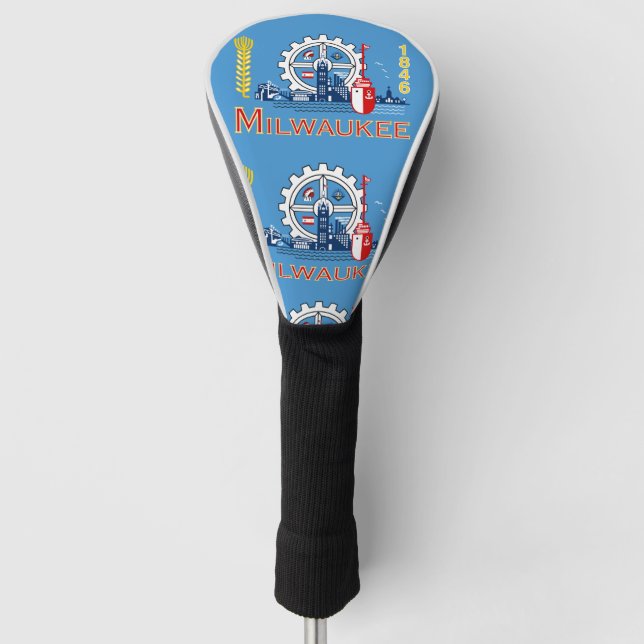 Flag of Milwaukee, Wisconsin Golf Head Cover (Front)