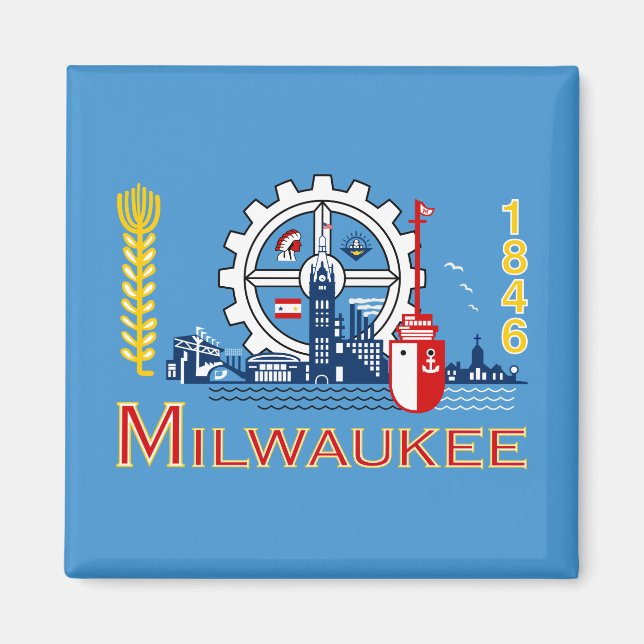 Flag of Milwaukee (Wisconsin) Magnet (Front)