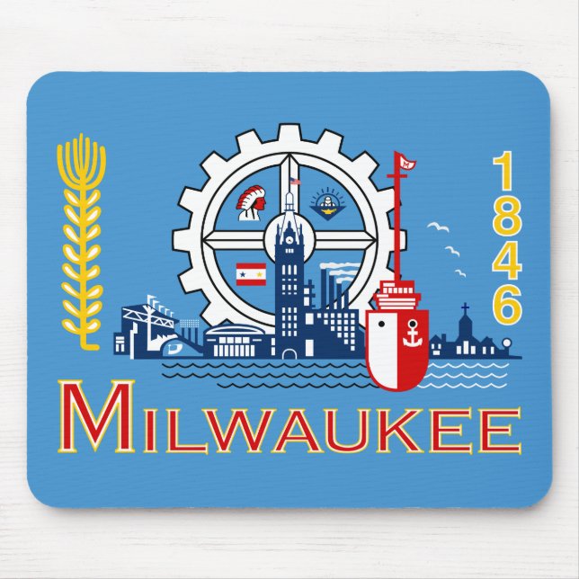 Flag of Milwaukee, Wisconsin Mouse Pad (Front)