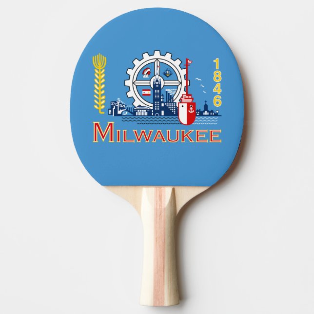 Flag of Milwaukee, Wisconsin Ping Pong Paddle (Front)