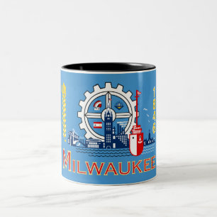 Flag of Milwaukee (Wisconsin) Two-Tone Coffee Mug