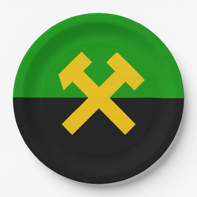 Flag of Miners and Mine Workers Paper Plate (Front)