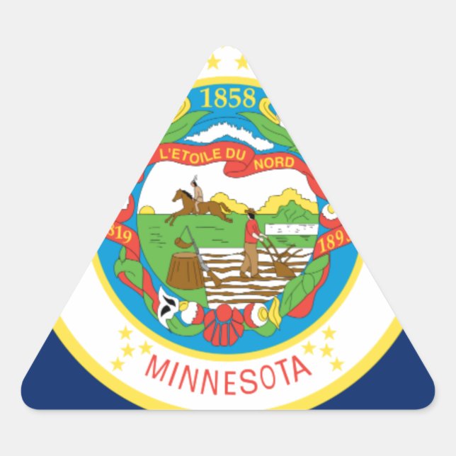 Flag Of Minnesota Triangle Sticker (Front)
