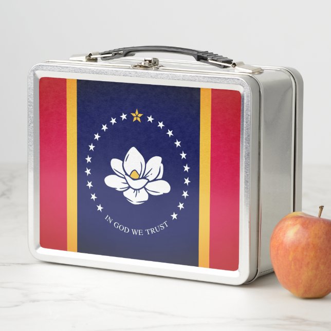 Flag of Mississippi (2020) Metal Lunch Box (In Situ)