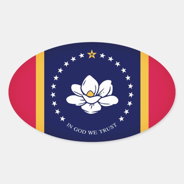 Flag of Mississippi (2020) Oval Sticker (Front)