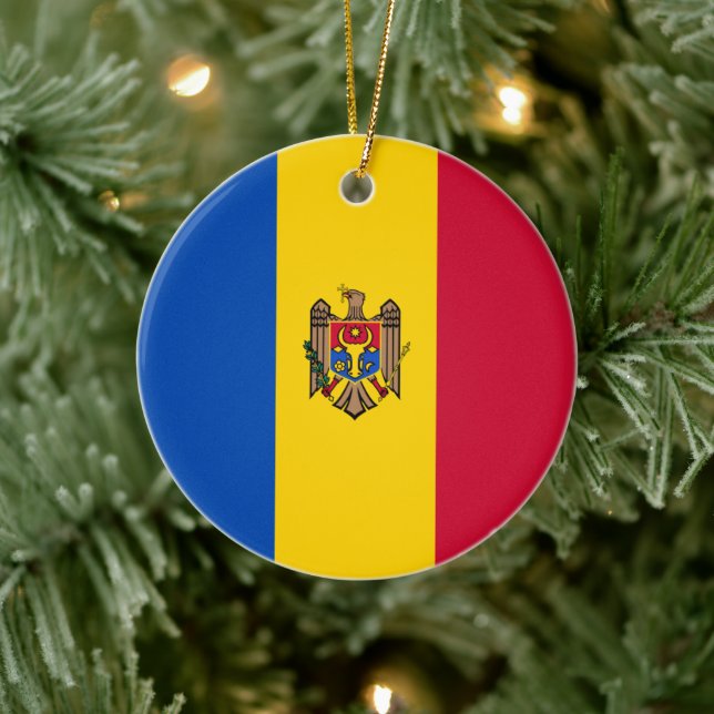 Flag of Moldova Ceramic Ornament (Tree)