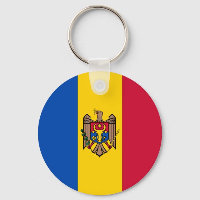 Flag of Moldova Key Ring (Front)