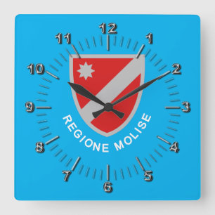 Flag of Molise (Italy) Square Wall Clock